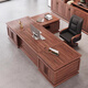 Ningqiu Luoge (NICHLORT) new Chinese style desk boss desk solid wood CEO office atmosphere high-end ebony wood executive desk bookcase combination 3.2 meters boss desk ash wood