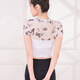 Sporn yoga clothes for women 2025 new short-sleeved suit, high-end, fairy-like and beautiful professional Pilates fitness sports top 25505 ink butterfly top (with chest pad) M (85-100Jin Jin equals 0.5kg)