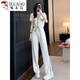 Holzspecker-Mode-Alter reduziert Casual Sports Set Women's Summer 2025 Neue Temperament Göttin Style Kurzärmel weites Bein zweiteiliger Grau 826 s