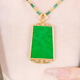 Puli Chinese Valentine's Day gift 18K gold inlaid - high-end design Yang green A goods Wushi brand pendant