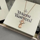 Vivienne Westwood purchasing spot Queen Mother Necklace Women's Crystal Pendant Flagship Authentic Birthday Gift for Girlfriend Pink