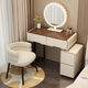 Tangshan (Tangshan) Tangshan Style Tope Tope dormitorio Modern de apartamento pequeño Magno de apartamento Mesa de almacenamiento Bedside CHOCE Gabinete Mirror de escritorio de Walnut (espejo de cristal) 655 mm (60 mesa + gabinete lateral) + silla de princesa