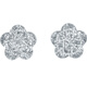 Saturday Fortune PT950 platinum earrings for women, sparkling rose platinum earrings B0915214, one pair, about 1.6g gift