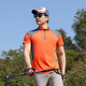 Nanbo Maru outdoor mountaineering quick-drying clothing men's summer short-sleeved ice silk T-shirt fitness running half-zip top cycling jersey AH70 Vibrant Orange Quick-drying Short-Sleeved L Recommendation 100120Jin Jin is equal to 0.5 kg