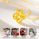 Wanmu pure gold 999 four-leaf clover necklace for women, new gold pendant, crushed ice pendant, birthday gift for girlfriend, gold-wrapped silver crushed ice four-leaf clover set chain 3.98g
