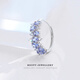 Lierui <Binglan> Retro Light Luxury Socialite Style Niche Design Cool Feeling Inlaid Natural Tanzanite Ring Gift for Women <Binglan> Tanzanite Opening Adjustable