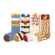 Youkeli Children's Socks Spring and Autumn Cartoon Cute Girls Baby Fashion Socks Winter Style Pure Cotton Deodorant and Sweat-Absorbent Boys Mid-Tube Socks Potato Burger Adventures 1-3 years old (S) Suitable for sizes 16-20