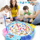 MiNong children's concentration training family board game parent-child interactive table game 2 kindergarten fishing toys 3 years old hook style blue medium plate with 15 fish hooks ordinary version ordinary battery