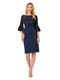 Adrianna Papell Women's Floral Lace Combo Dress Navy 16