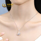 CHINA GOLD Swan Platinum Necklace Women's Fashion Platinum Pendant Clavicle Chain 520 Valentine's Day Gift for Girlfriend and Wife's Birthday Platinum Swan Pendant* with Silver Chain