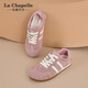 拉夏贝尔女鞋25年新女鞋网面透气板鞋休闲百搭女板鞋德训鞋不臭脚轻便女鞋 粉色 XXE6628-2 37
