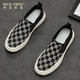 
Mick OWEN MICK OWEN One-foot canvas shoes men's board shoes breathable lazy shoes men's shoes autumn trendy shoes beans shoes casual cloth shoes loafers 9227 gray black 40