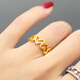 Guran 5d gold ring women's heart-shaped pure gold cyanide-free glossy small peach heart ring gold ring heart-to-heart jewelry 10# 1.65g in stock