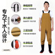 Mondorf waders, wading pants, sea suits, full-body waterproof fish pants, rain pants, lower body men's leather pants, jumpsuits, fishing pants, thickened, thickened 100 silk, fashionable khaki half, size 42, ultra-thick tendon sole shoes, shipped from Beijing warehouse