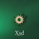 QUAMER light luxury zircon snowflake magnet buckle brooch anti-exposure no punching suit badge unisex versatile green four-leaf clover magnet no punching no damage to clothes