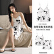 
LangSha Summer Lady's Summer Lady with Chest Pajamas Sexy Lace Set 2025 Thin Ice Silk Small Household Clothing 9901 [with Chest Pad] M [150-155CM/80-100Jin[Jin equals 0.5 kg]]
