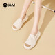 Happy Mary (J/M) canvas shoes for women 2025 autumn new thick sole one-foot loafers lazy casual fisherman shoes commuting shoes off white 38