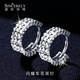 Shengshi Qiyuan platinum earrings pt950 genuine platinum earrings earrings ear buckles ear hooks platinum earrings sparkling car flower earrings 3g (pair)