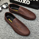 Belle Spring New Herren Doudou Schuhe 2025 Fahren lässige Lederschuhe weiche Sohle Herren trendige Straßenschuhe Internet Promi Schuhe D838 Black 39