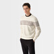 Biyinlefen 18-needle Australian wool autumn men's letter printed warm and skin-friendly round neck woolen sweater casual top for men 28 meters white L