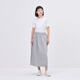 MUJI IDEE Women's Plain Pleated Skirt Skirt Women's Skirt 25 Years Summer Pure Cotton GA47CC5S Smoked Green One Size (165/72A)