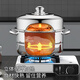 BSITN不锈钢蒸锅一层蒸鱼锅28cm电磁炉蒸锅燃气灶馒头单层蒸锅家用1428