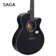 SAGA Guitar Spruce Wood SA600CBK Black Entry-Level Folk 40-inch Guitar Recommended for Beginners with Gift Pack Teaching