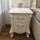 Mini bedside table simple narrow storage cabinet small bedside cabinet storage cabinet two-pull small cabinet pastoral telephone table TC50 cm bedside table ivory white gold scribbling complete installation