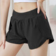 VICTORIATOURIST Sportshorts für Damen, Laufen, schnell trocknend, atmungsaktiv, Yoga, lässig, gefälschte zweiteilige Anti-Expositions-Fitnesshose, Xingyao, Schwarz, M