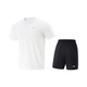 Li Ning Sportanzug für Herren, schnell trocknend, Laufen, Eisseide, kurzärmelige Shorts, Sommer, Badminton, Gymnasium, Aufnahmeprüfung, Sport, körperliche Prüfung, Fitness, Trainingskleidung