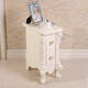 Mini bedside table simple narrow storage cabinet small bedside cabinet storage cabinet two-pull small cabinet pastoral telephone table TC50 cm bedside table ivory white gold scribbling complete installation