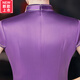 Fumaen high-end young mother wedding dress 2025 new acetate satin embroidery grandma wedding cheongsam fashionable purple L