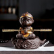 Chopsticks Creation Color Changing Tea Pet Monkey King Tea Pet Ornaments Purple Sand Monkey King Monkey King Tea Play Tea Table Accessories Resin Color Changing Monkey Can Raise Fish Tank Somersault Cloud Monkey + Golden Cudgel