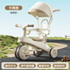 Beiq children's tricycle stroller 1-3 years old baby walking artifact stroller baby bicycle child lightweight stroller top with brown | brake + light music + push rod + roof push and ride dual-purpose first birthday gift