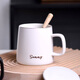 Home Relaxation Ceramic Mug with Spoon Lid for Gifts Coffee Cup Milk Cup Breakfast Cup Office Water Cup Men's and Women's Tea Cup White Home Relaxation Ceramic Mug with Spoon Lid for Gifts Coffee Cup Milk Cup Breakfast Cup Office Water Cup Men's and Women's Tea Cup White