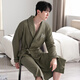
Finished waffle bathrobe men's spring and autumn pure cotton medium-length men's nightgown 2025 new absorbent integrated bathrobe LJ96827 [pure cotton waffle] L size [weight 120-140Jin [Jin equals 0.5 kg]]