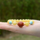 Her generation natural amber beeswax bracelet full of honey white nectar round beads bracelet with certificate holiday 8MM white honey (766215)