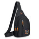 Chest bag men's crossbody bag outdoor travel sports bag fitness running Oxford cloth waterproof chest shoulder bag black