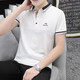 Summer men's lapel short-sleeved T-shirt for men's trendy polo shirt middle-aged stand collar half-sleeved T-shirt 673 bean green 2XL 135-150Jin [Jin equals 0.5 kg]