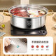 Extra thick 304 stainless steel mandarin duck soup pot hot pot household stew plus single pot hot pot gas stove induction cooker single bottom 304 clear soup 26cm