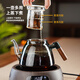 Fully high temperature resistant thickened glass tea kettle, large capacity kettle, side handle tea kettle, household kettle, ash side handle Xianghe kettle + wooden electric ceramic stove