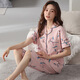 Langsha pajamas for women in summer cotton new cardigan lapel large size short-sleeved cropped pants suit loose casual home clothing NX9893 4XL women