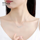 TTMIX smile necklace platinum set chain pt950 platinum pendant high-end clavicle chain for girlfriend ready stock 3.5-3.7g + blue ribbon gift box