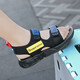Boys Sandals Summer New Children's Sports Anti-Slip Beach Shoes Medium and Large Boys Soft Bottom Sandals Summer Style TX155 Black Red 34