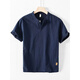 Capti Frühling und Sommer neuer Männer kurzärmeliges Stand Halshemmung Chinesischer Stil Casual Round Hals atmungsaktives Kurzarm Shirt National Trend Sty