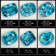 Blue peaceful zircon blue hyacinth gemstone oval square ring face bare stone inlaid with 18K gold ring pendant earrings 1 1#14.96ct