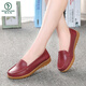 
Woodpecker spring flat shoes for women genuine leather soft sole breathable mother shoes women single shoes beans shoes large size beef tendon sole casual pregnant women shoes 6629 hollow earth yellow 35