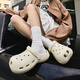 猫人儿童洞洞鞋女夏季海边沙滩凉鞋户外防滑增高厚底休闲鞋男2025新款 白色 37 【36/37通码】