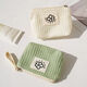 Cosmetic bag storage bag mini waffle lipstick coin purse cosmetics portable ins style off-white + matcha green two-piece