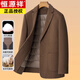 Hengyuanxiang Men's Wool Suit Thickened 2024 Autumn and Winter New Double-sided Woolen Casual Suit Jacket Men's Down Liner 86242 Khaki XL 180 Suitable for 135-150 Jin Jin equals 0.5 kg
